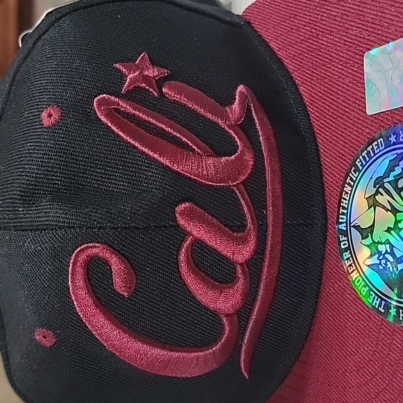 Original Cali Burgundy & Black Snapback Embroidered Cap Unisex Hat - Picture 2 of 9